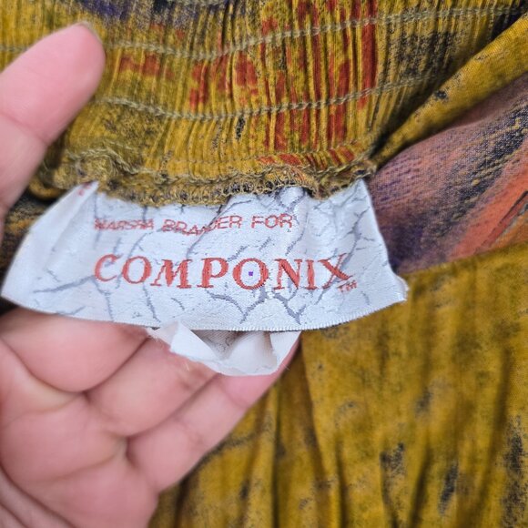 Marsha Brander Componix Size 14 Floral Culottes Split Skirt‎ Gaucho Pants Yellow - Picture 5 of 8